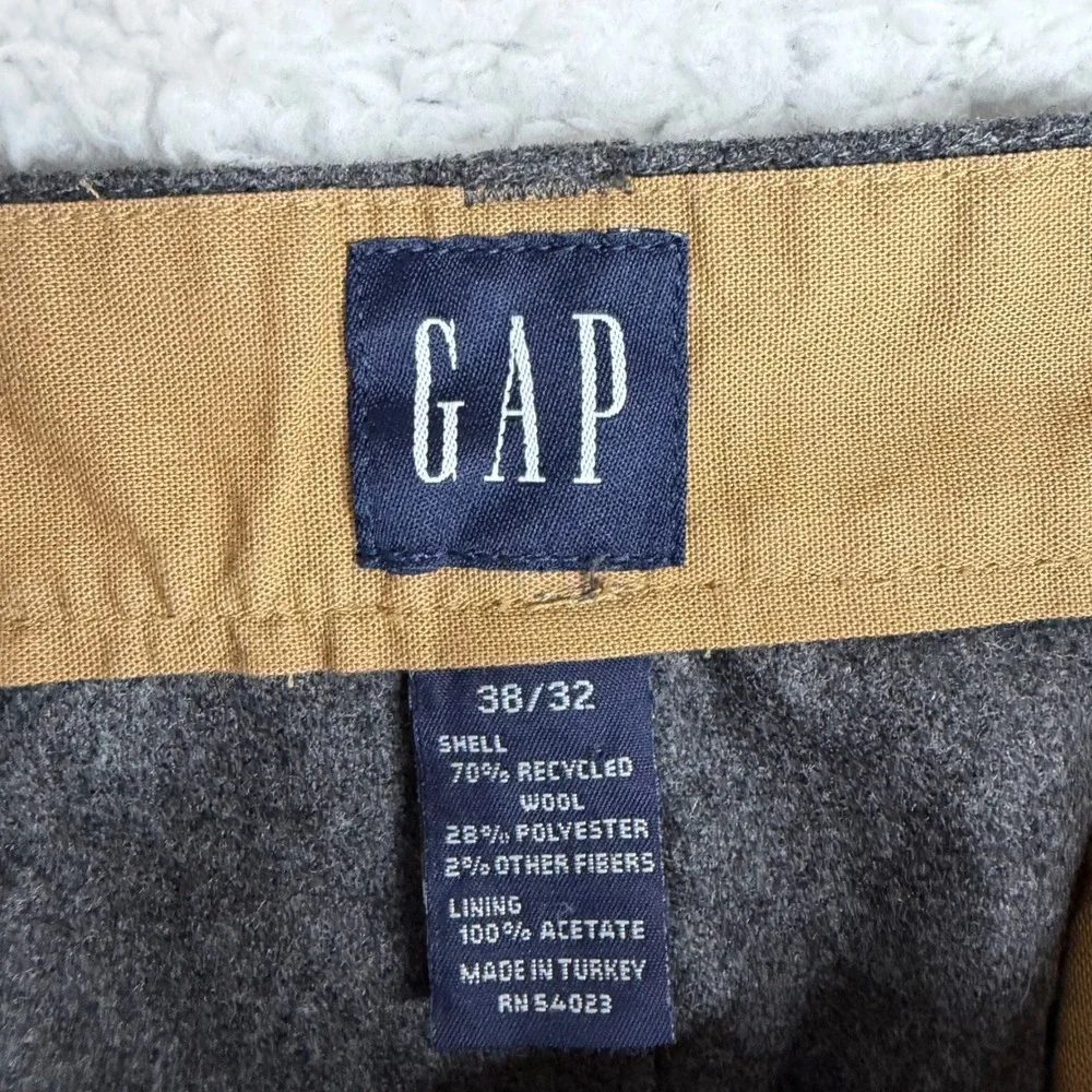 Gap Mens Recycled Wool Dress Pants 38x32 (36x31) Gray loose fit Trousers 122943